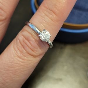 14kt white gold platinum Leo diamond. 58ct